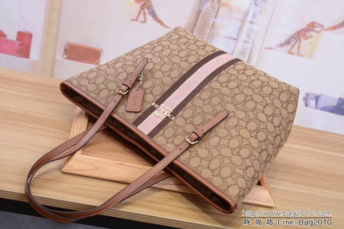 COACH蔻馳 F39043 新款購物袋 經典帆布C字logo 四季百搭款  Chz1521